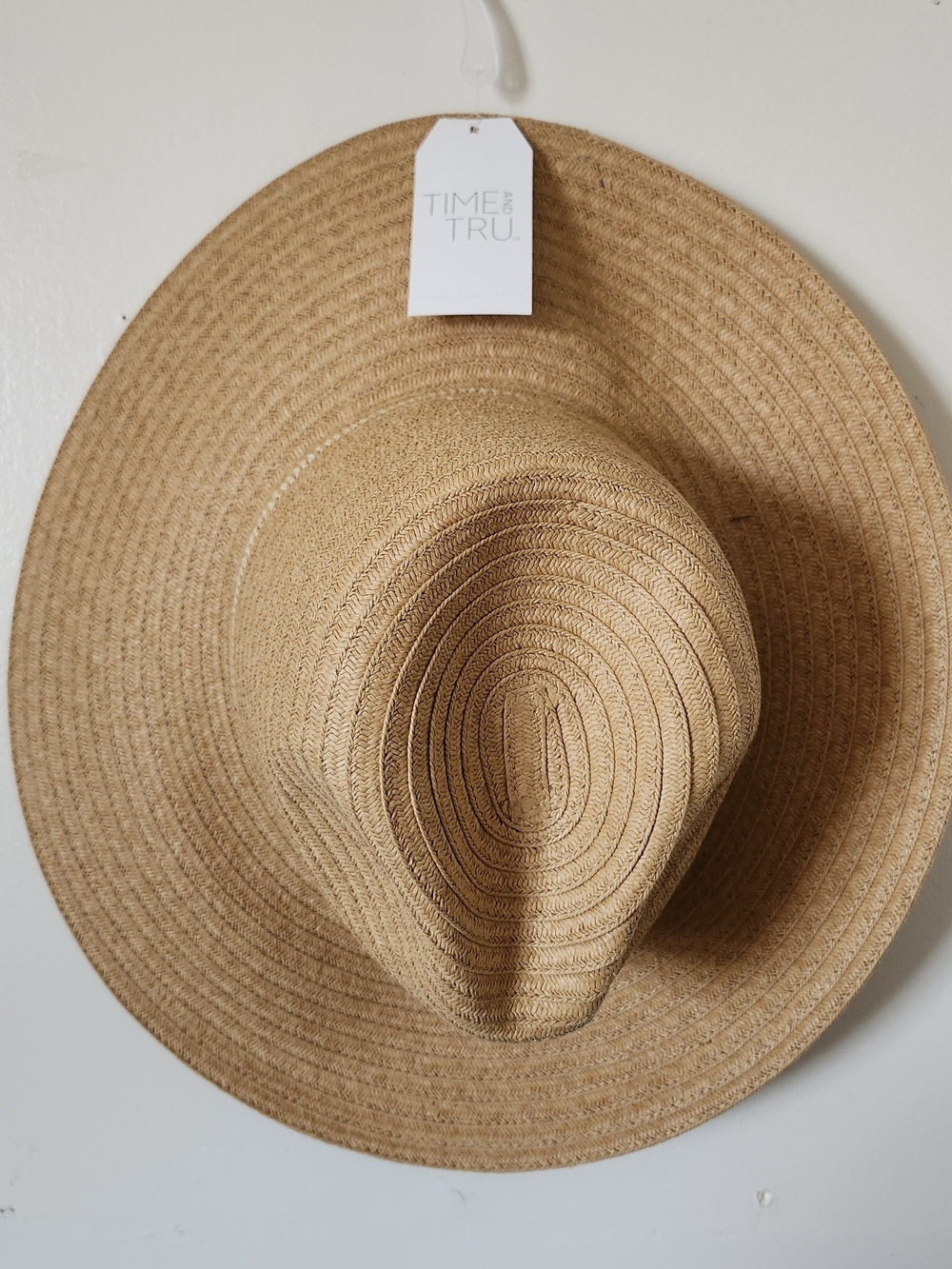 TIME AND TRU Tan Straw Sun Hat